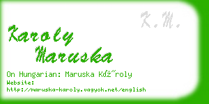 karoly maruska business card